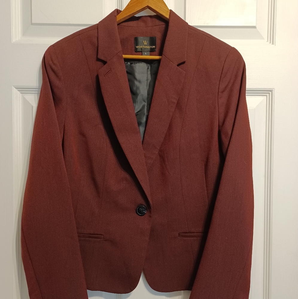 Worthington Burgundy Blazer Large